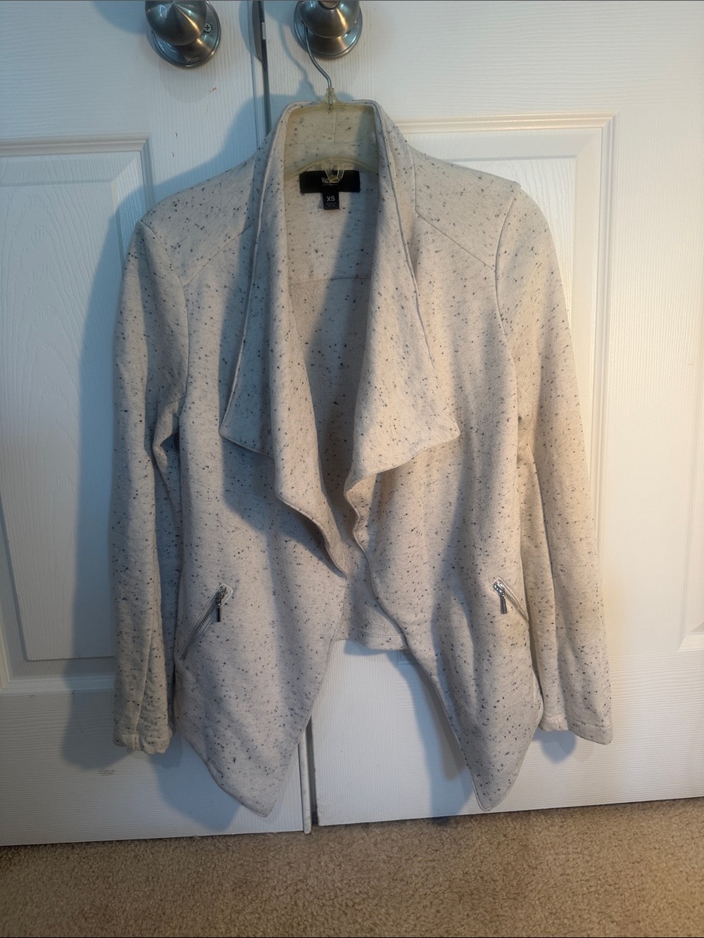 Mossimo Supply Co. Cream Speckled Draped Jacket